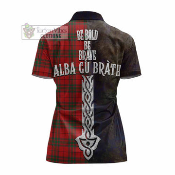 MacNab (McNab) Tartan Family Crest Women's Polo Shirt Alba Gu Brath Be Brave Lion Ancient Style