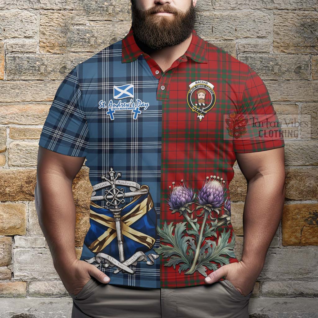 Tartan Vibes Clothing MacNab (McNab) Tartan Polo Shirt Happy St. Andrew's Day Half Tartan Style