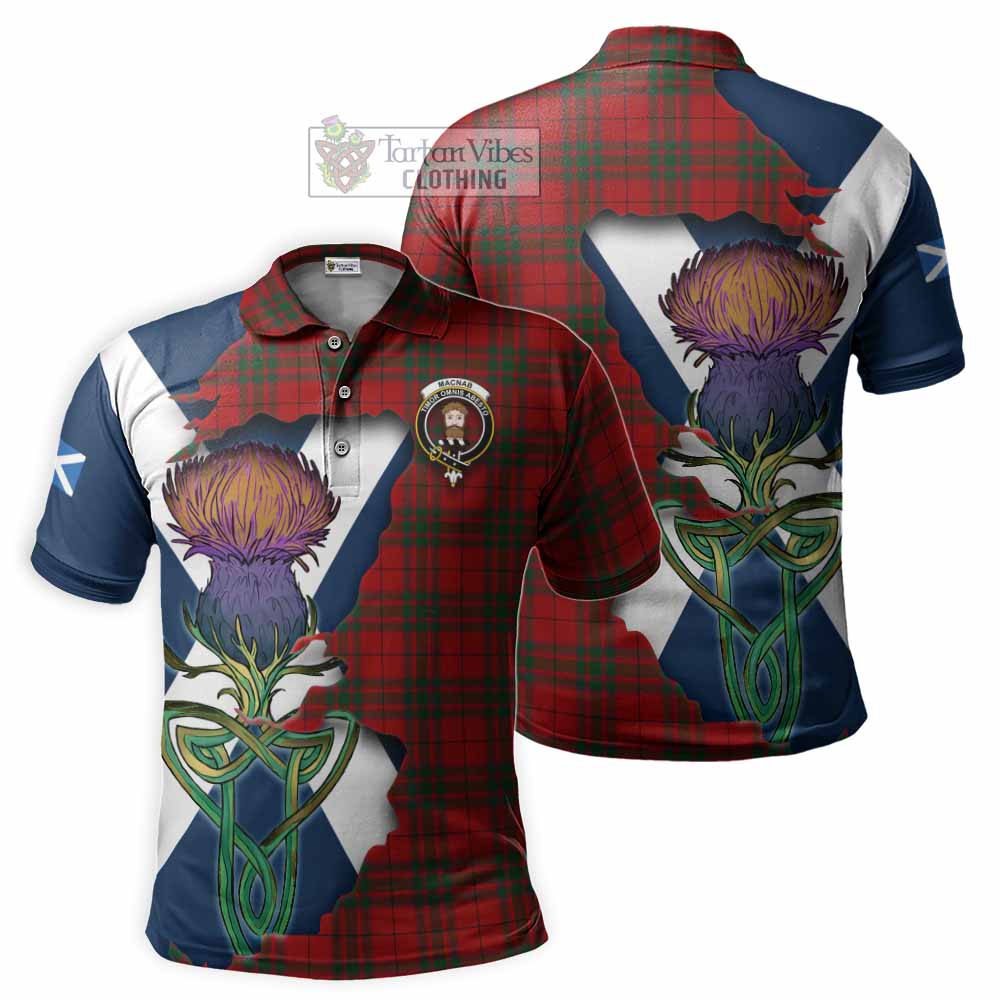 Tartan Vibes Clothing MacNab (McNab) Tartan Family Crest Polo Shirt Scottish Thistle Celtic Inspired