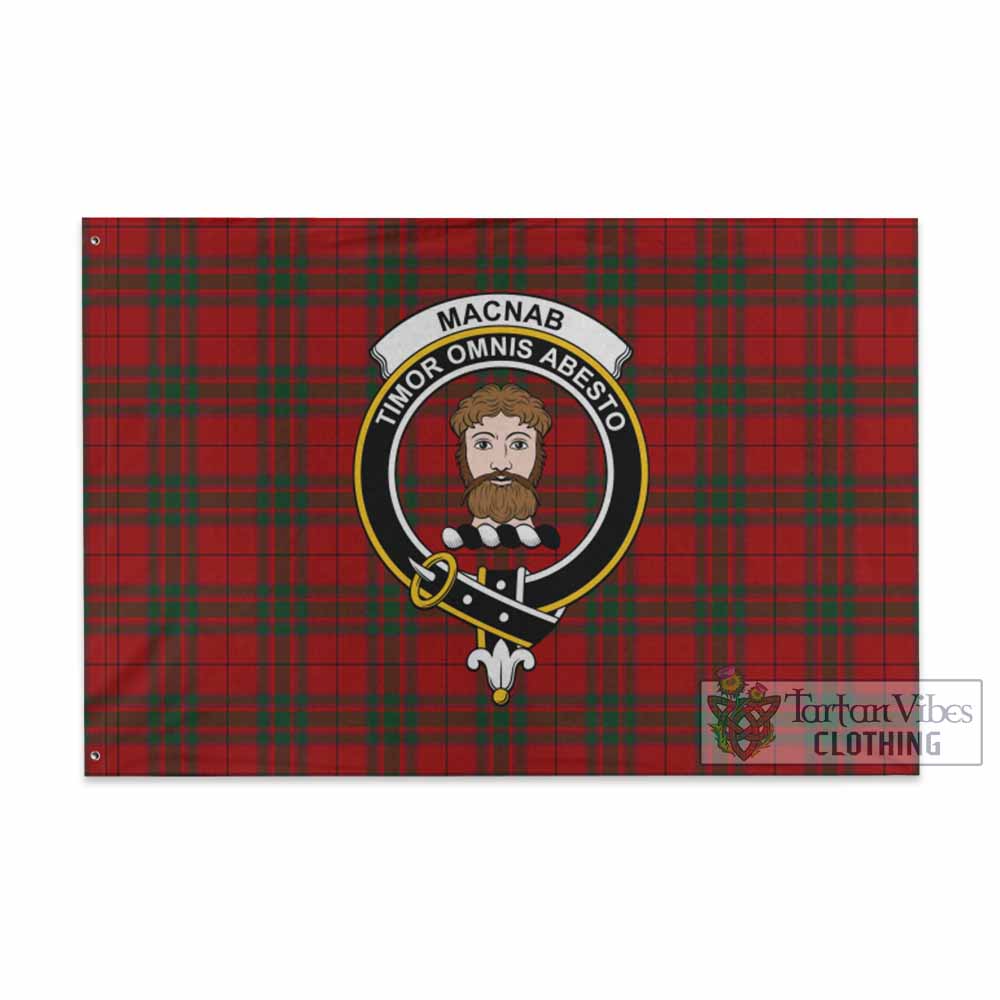 Tartan Vibes Clothing MacNab (McNab) Tartan House Flag with Family Crest