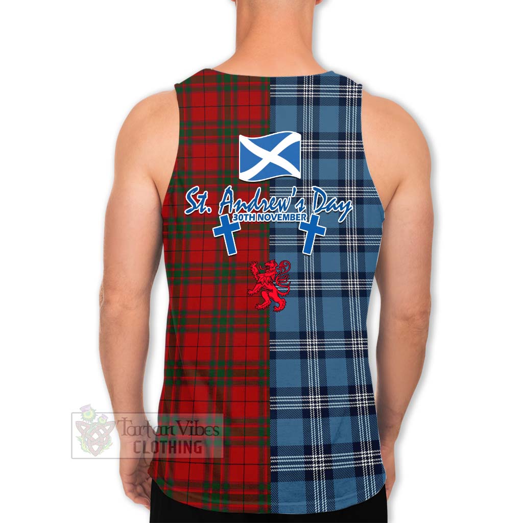 Tartan Vibes Clothing MacNab (McNab) Tartan Men's Tank Top Happy St. Andrew's Day Half Tartan Style