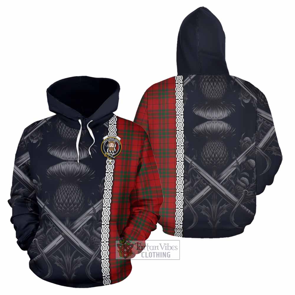 Tartan Vibes Clothing MacNab (McNab) Tartan Hoodie with Family Crest Cross Sword Thistle Celtic Vibes