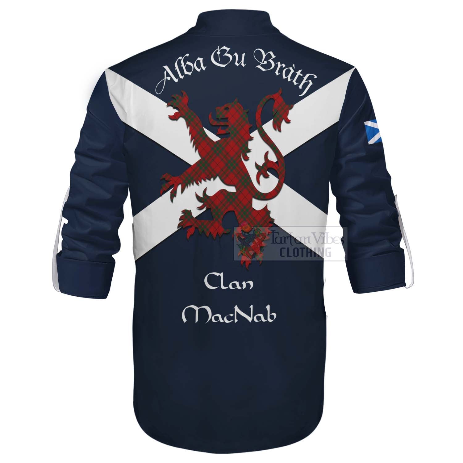 Tartan Vibes Clothing MacNab (McNab) Tartan Lion Rampant Ghillie Kilt Shirt Proudly Display Your Heritage with Alba Gu Brath and Clan Name