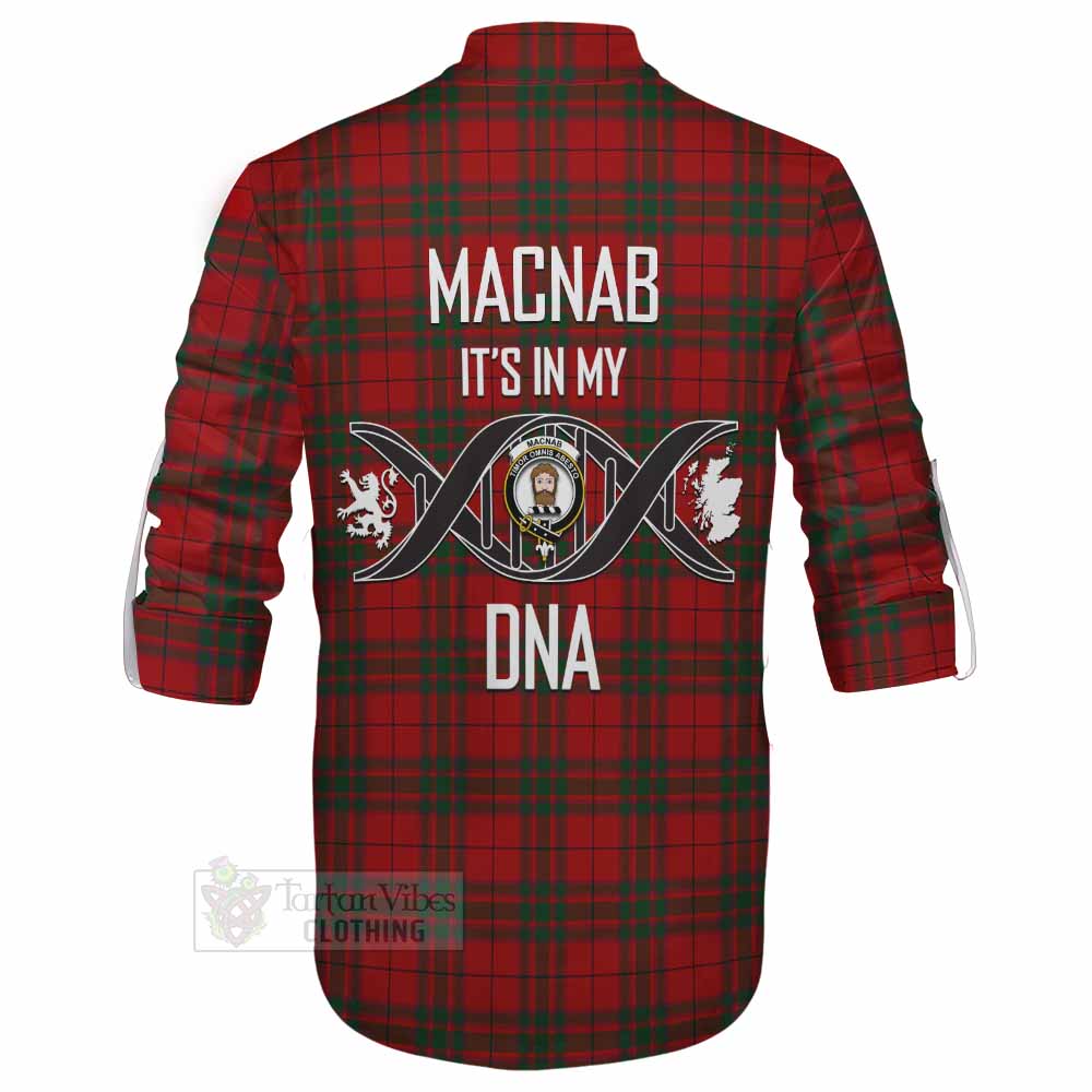 Tartan Vibes Clothing MacNab (McNab) Tartan Ghillie Kilt Shirt with Family Crest DNA In Me Style