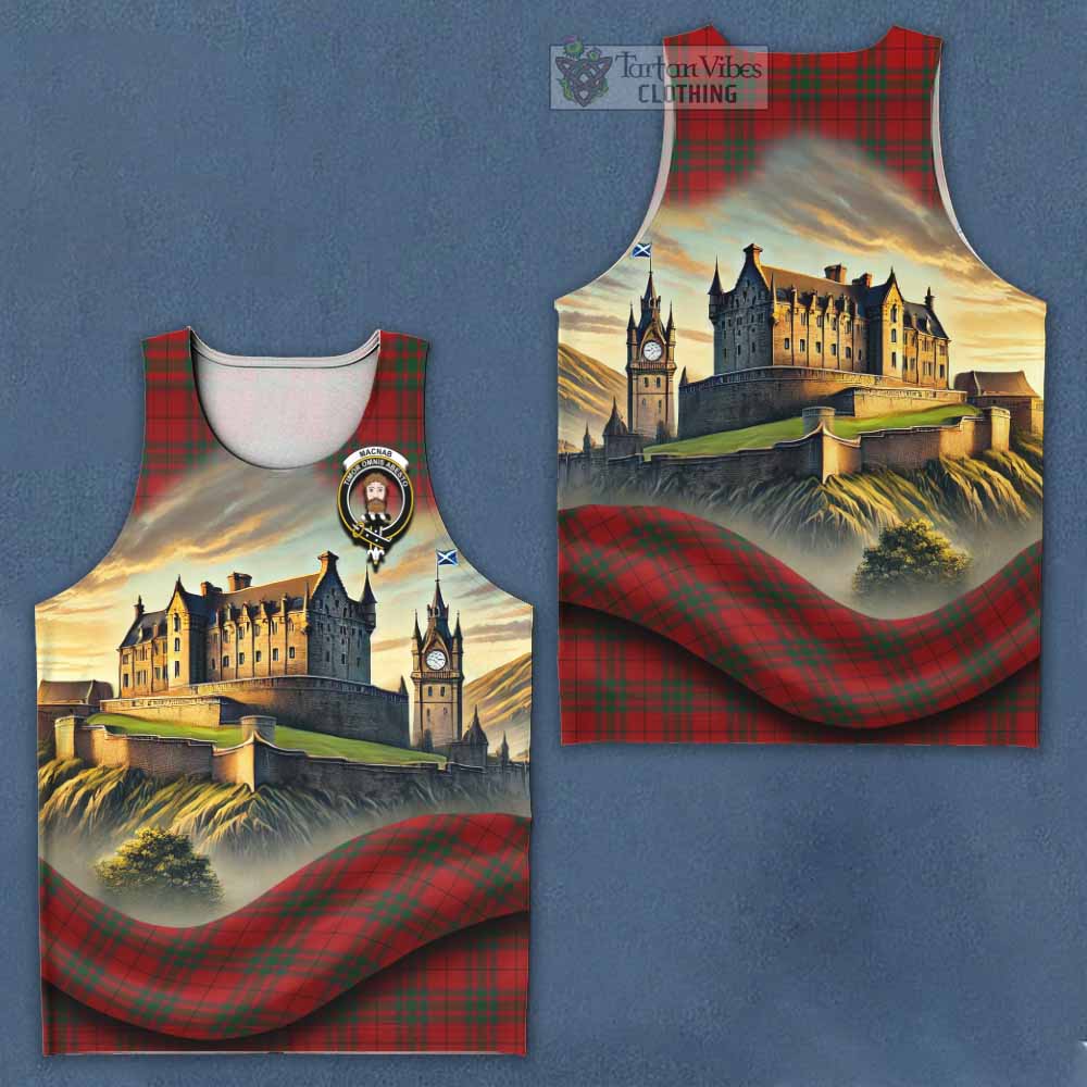 Tartan Vibes Clothing MacNab (McNab) Tartan Family Crest Men's Tank Top with Scottish Ancient Castle Style