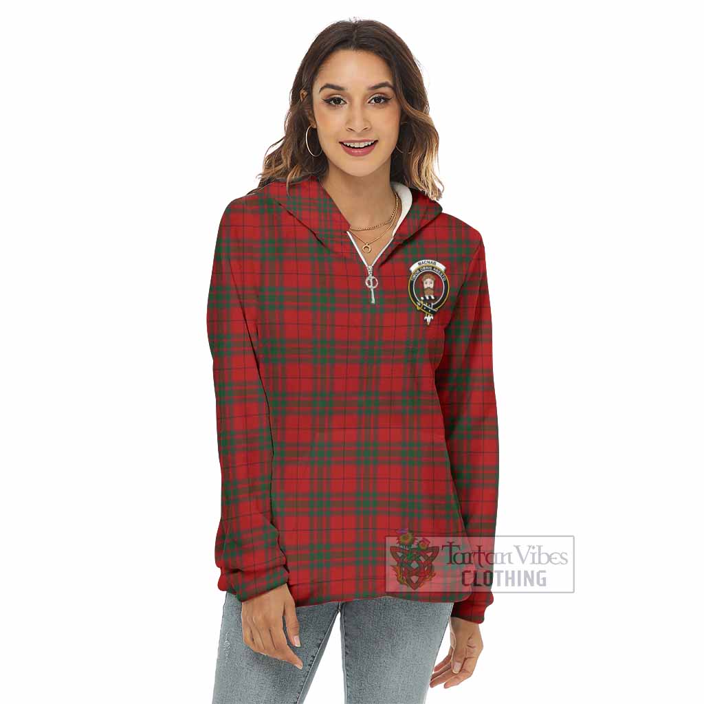 MacNab (McNab) Tartan Women's Borg Fleece Hoodie with Half Zip with Family Crest - Tartan Vibes Clothing