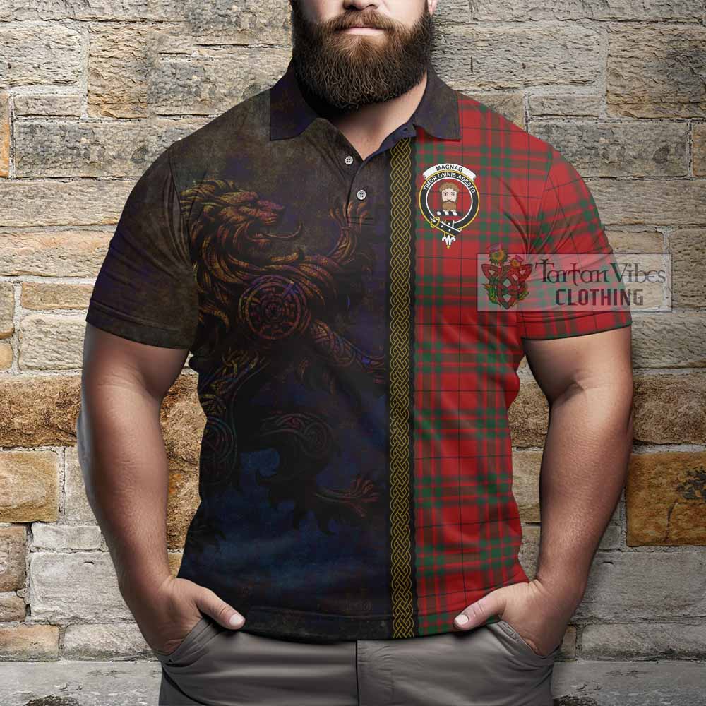 Tartan Vibes Clothing MacNab (McNab) Tartan Family Crest Polo Shirt Alba Gu Brath Be Brave Lion Ancient Style