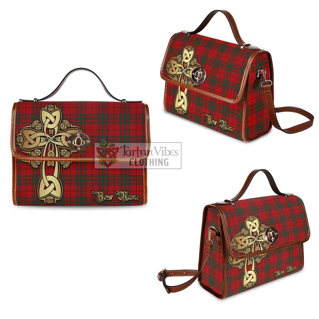 Tartan Vibes Clothing MacNab (McNab) Tartan Waterproof Canvas Bag Golden Thistle Celtic Cross Style