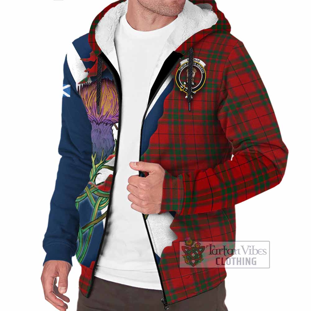 Tartan Vibes Clothing MacNab (McNab) Tartan Family Crest Sherpa Hoodie Scottish Thistle Celtic Inspired