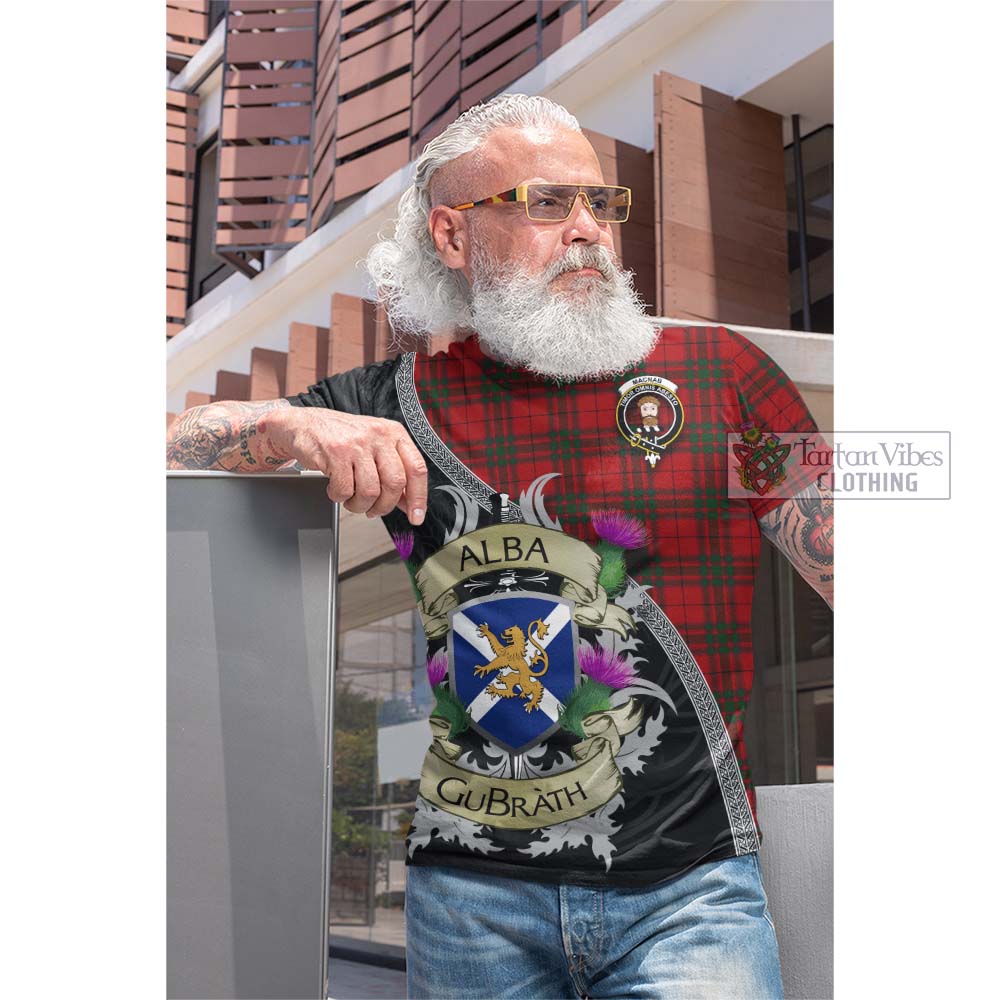 Tartan Vibes Clothing MacNab (McNab) Tartan Family Crest Cotton T-shirt Lion Rampant Royal Thistle Shield Celtic Inspired