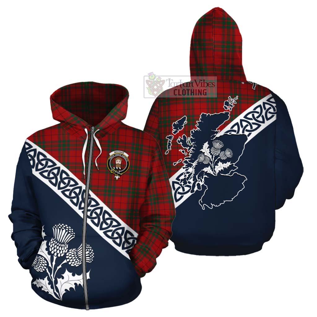 MacNab (McNab) Tartan Cotton Hoodie Featuring Thistle and Scotland Map - Tartan Vibes Clothing