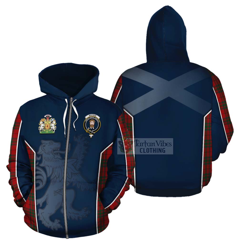 Tartan Vibes Clothing MacNab (McNab) Tartan Cotton Hoodie with Family Crest and Lion Rampant Vibes Sport Style