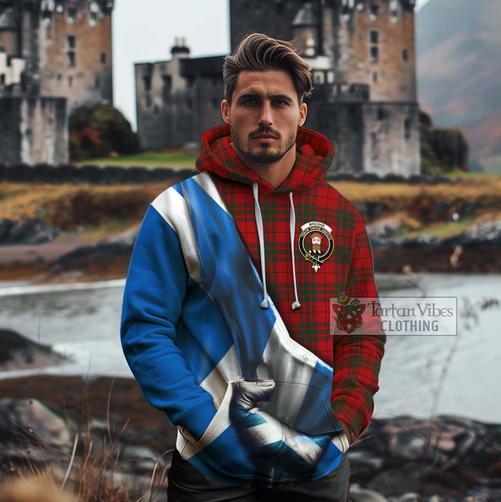 Tartan Vibes Clothing MacNab (McNab) Tartan Cotton Hoodie with Family Crest Scotland Patriotic Style