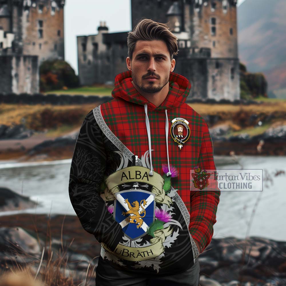 Tartan Vibes Clothing MacNab (McNab) Tartan Family Crest Cotton Hoodie Lion Rampant Royal Thistle Shield Celtic Inspired