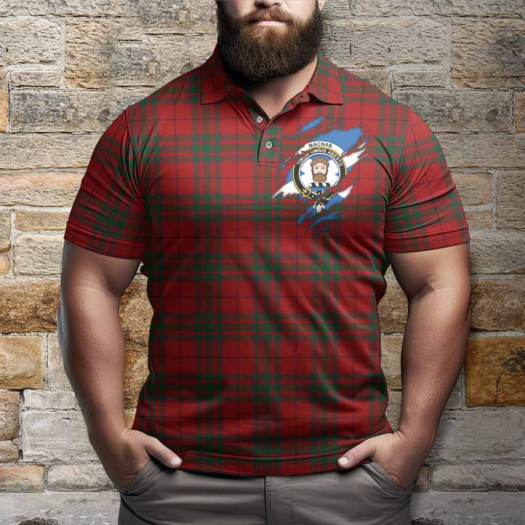 MacNab (McNab) Clan Crest In Me Tartan Polo Shirt Scotland Flag Style