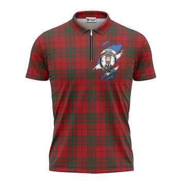 MacNab (McNab) Clan Crest In Me Tartan Zipper Polo Shirt Scotland Flag Style