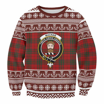 MacNab (McNab) Clan Tartan Christmas Sweatshirt with Family Crest