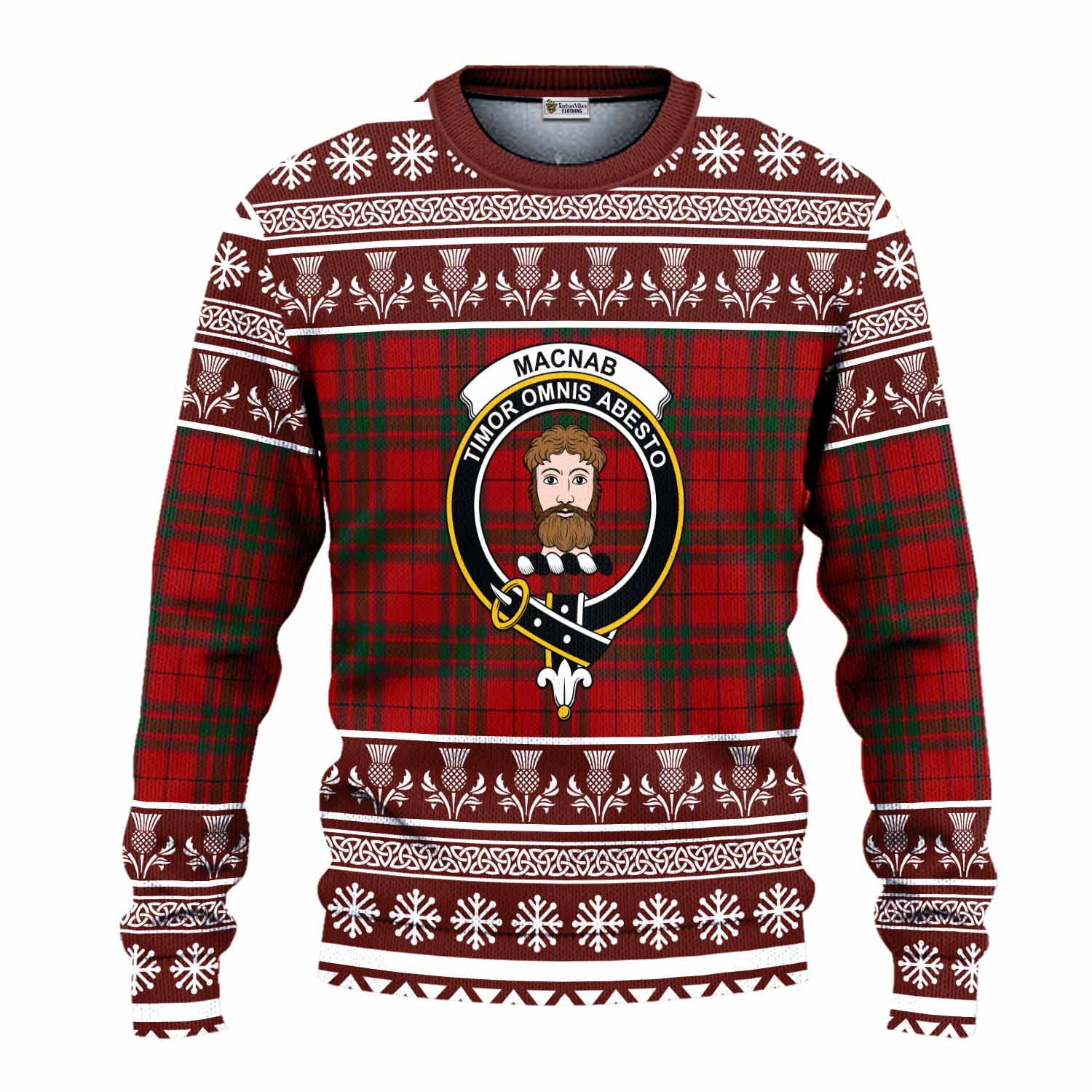 MacNab (McNab) Clan Tartan Christmas Ugly Sweater with Family Crest - Tartan Vibes Clothing