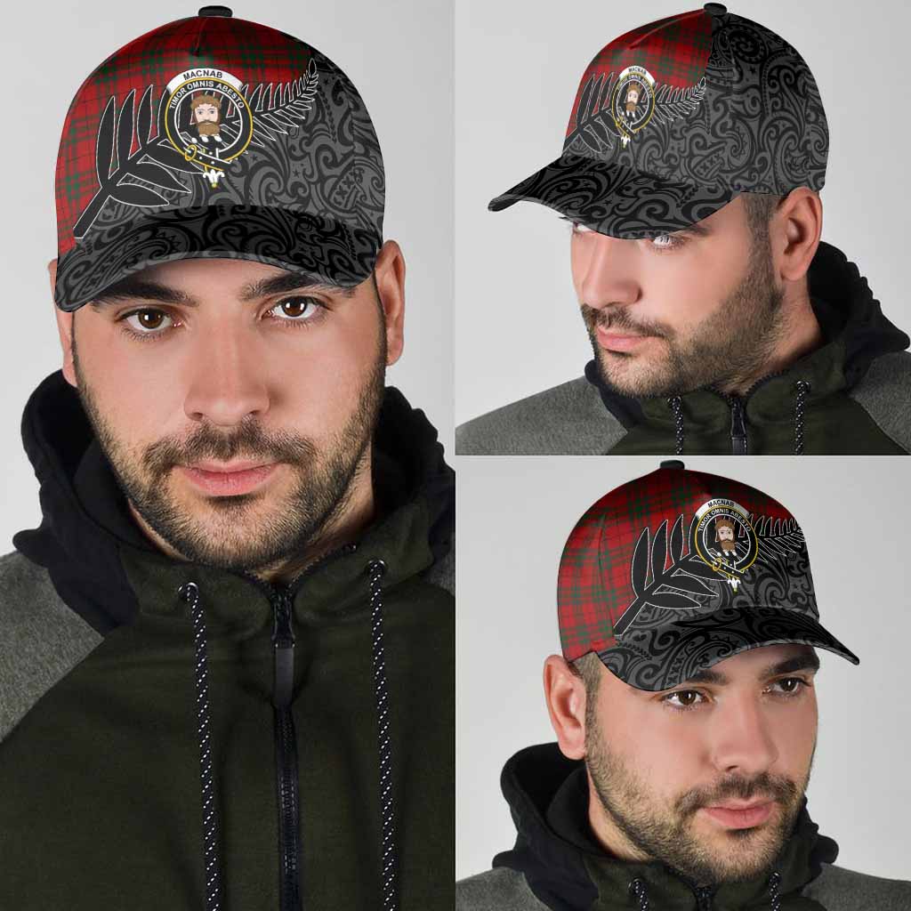MacNab (McNab) Crest Tartan Classic Cap with New Zealand Silver Fern Half Style