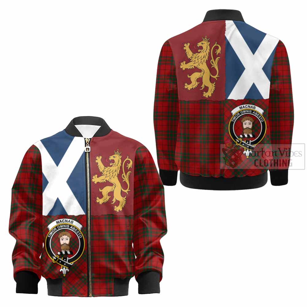 MacNab (McNab) Crest Tartan Kid Bomber Jacket with Lion Rampant Saltire Style - Tartan Vibes Clothing