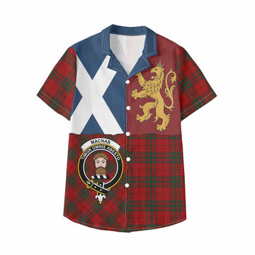MacNab (McNab) Crest Tartan Kid Hawaiian Shirt with Lion Rampant Saltire Style