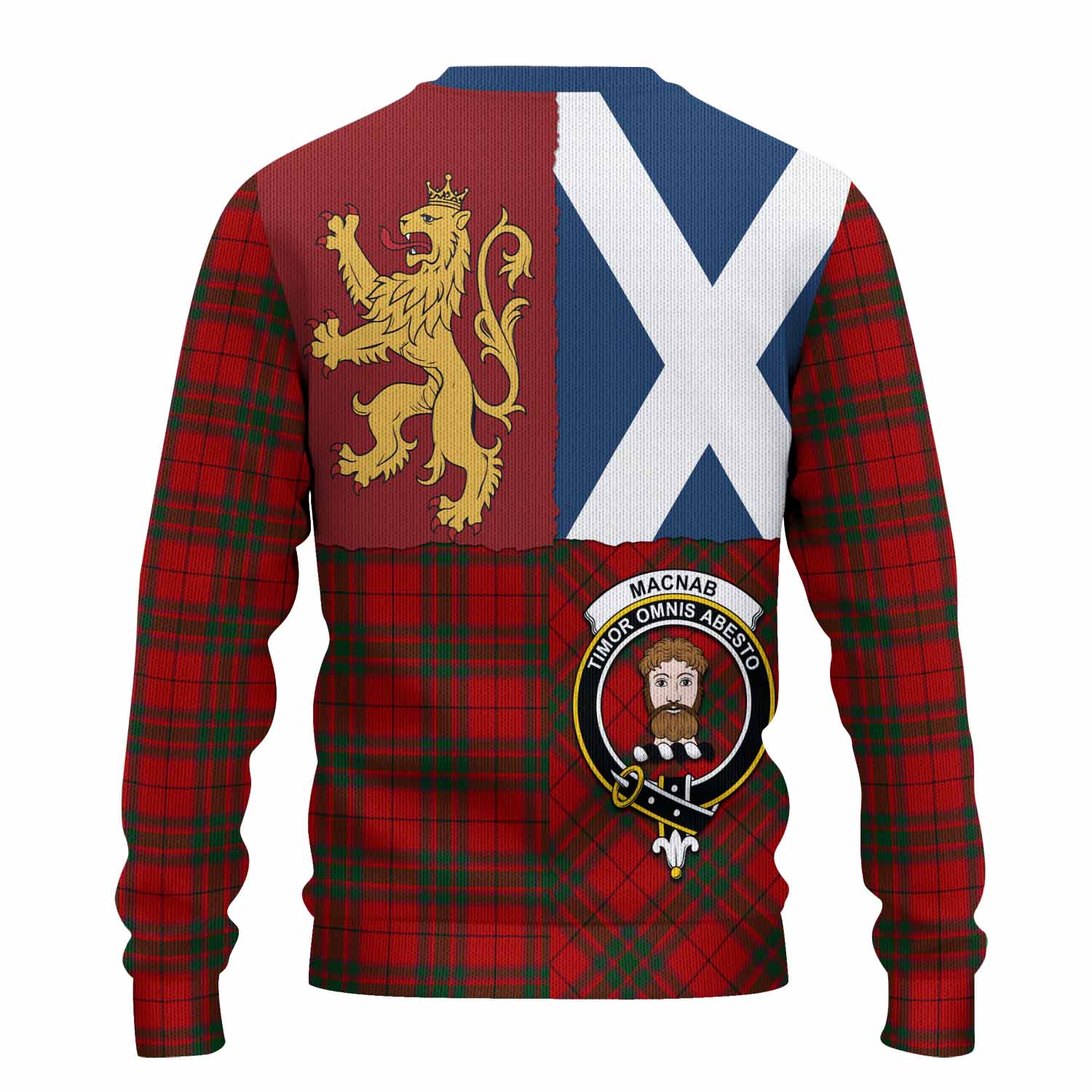MacNab (McNab) Crest Tartan Knitted Sweater with Lion Rampant Saltire Style