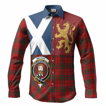 MacNab (McNab) Crest Tartan Long Sleeve Button Shirts with Lion Rampant Saltire Style