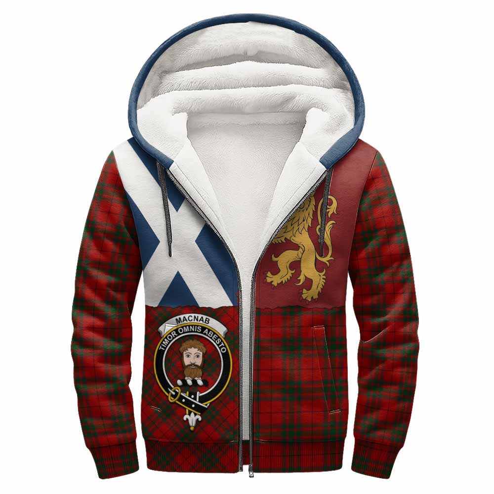 MacNab (McNab) Crest Tartan Sherpa Hoodie with Lion Rampant Saltire Style