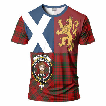MacNab (McNab) Crest Tartan T-Shirt with Lion Rampant Saltire Style