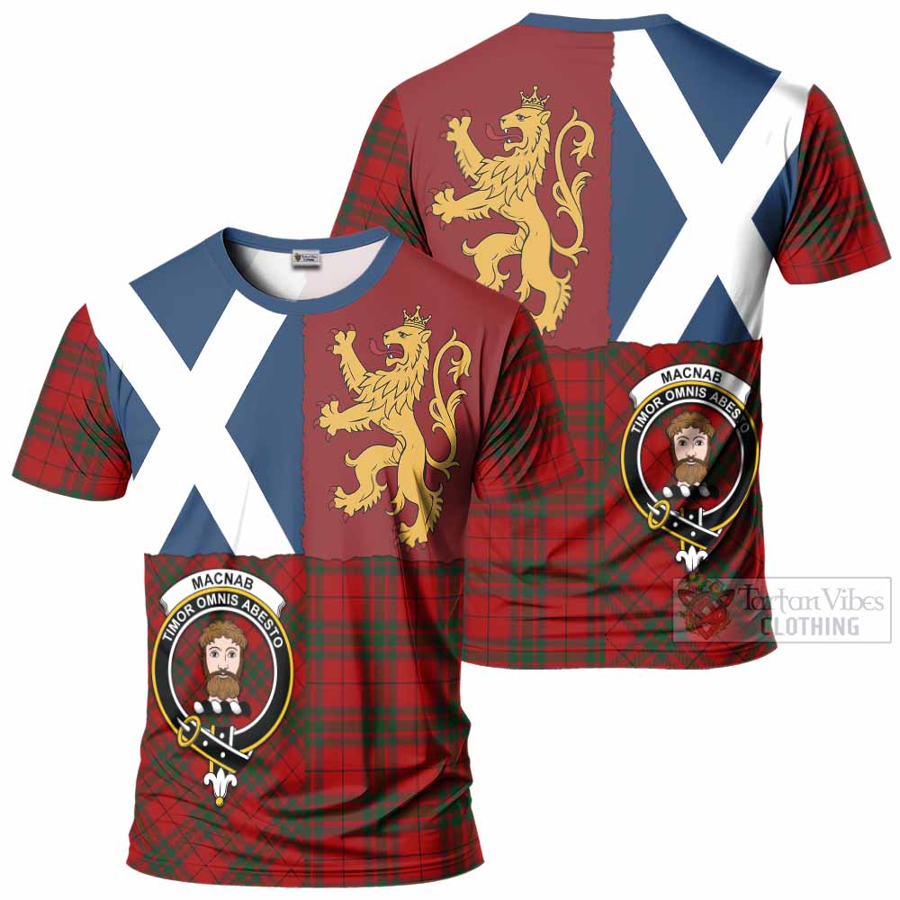 MacNab (McNab) Crest Tartan T-Shirt with Lion Rampant Saltire Style
