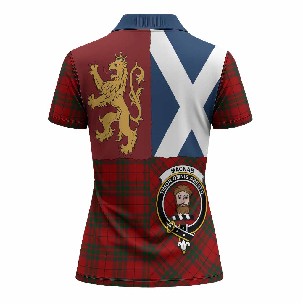 MacNab (McNab) Crest Tartan Women Polo Shirt with Lion Rampant Saltire Style