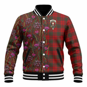 MacNab (McNab) Family Crest Tartan Baseball Jacket Scottish Thistle Flower Pattern Half Style