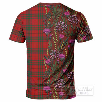 MacNab (McNab) Family Crest Tartan T-Shirt Scottish Thistle Flower Pattern Half Style - Tartan Vibes Clothing