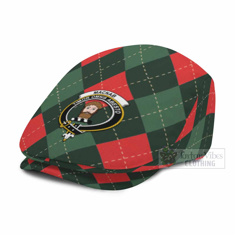 MacNab (McNab) Scottish Family Crest Flat Cap, Jeff Cap Argyle Plaid Christmas Style - Tartan Vibes Clothing