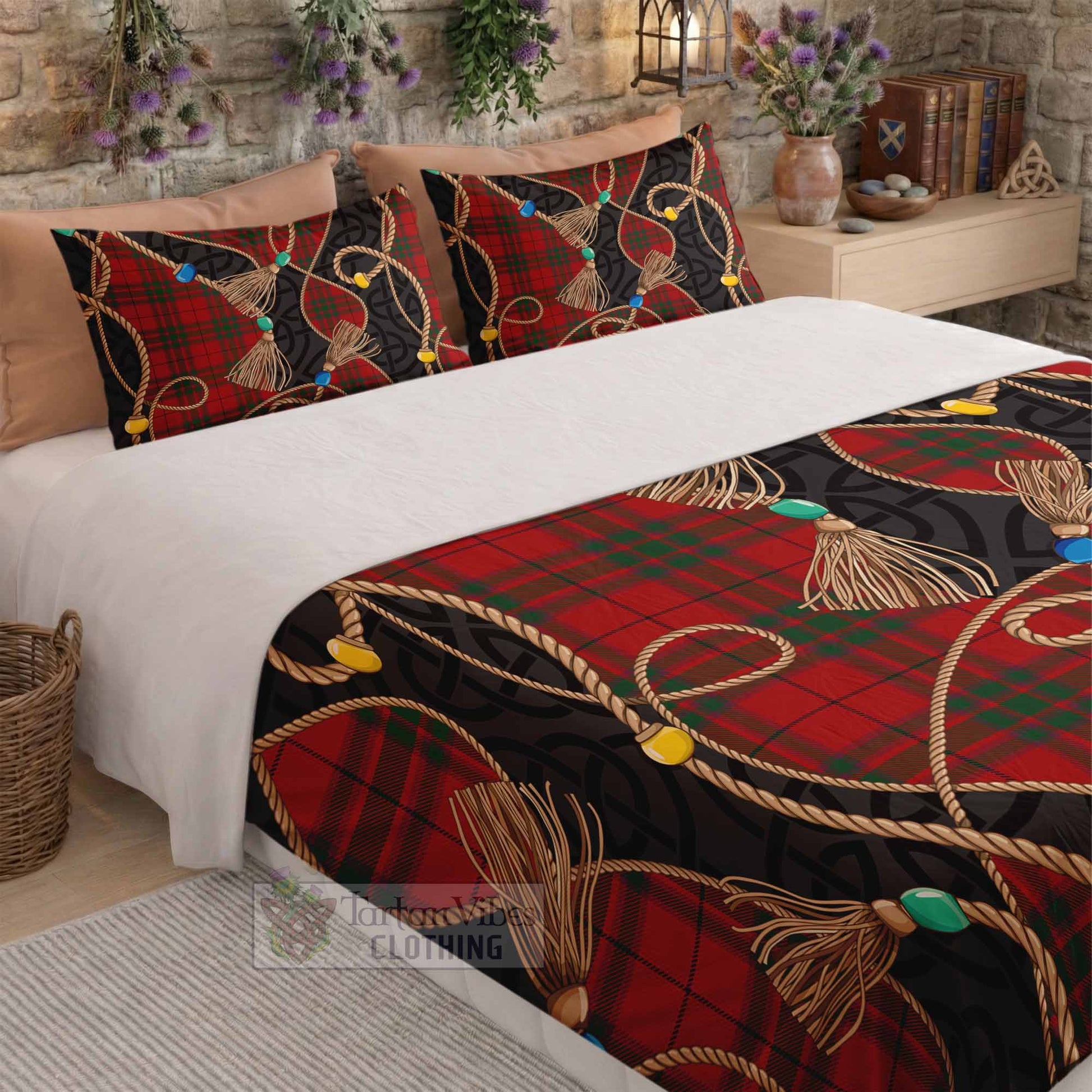 MacNab (McNab) Scottish Tartan Twisted Ropes Stylized Bedding Set - Tartan Vibes Clothing