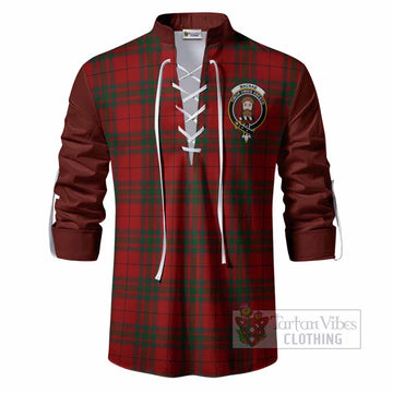 MacNab (McNab) Tartan Accent Ghillie Shirt with Family Crest