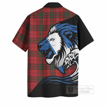MacNab (McNab) Tartan Crest Hawaiian Shirt Scottish Golden Lions Wave Flow