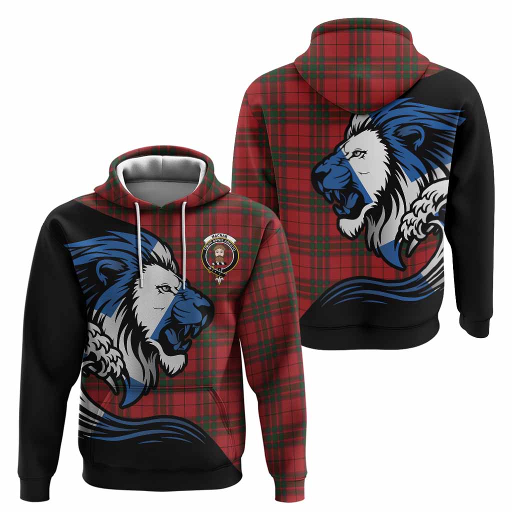 MacNab (McNab) Tartan Crest Hoodie Scottish Golden Lions Wave Flow