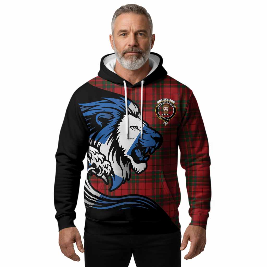 MacNab (McNab) Tartan Crest Hoodie Scottish Golden Lions Wave Flow