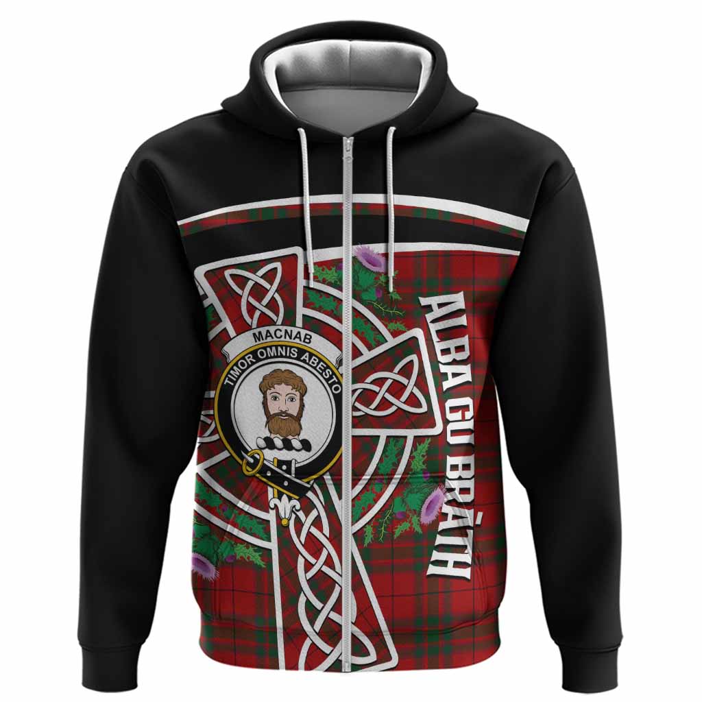 MacNab (McNab) Tartan Crest Hoodie Scottish Thistle Celtic Cross Alba Gu Brath
