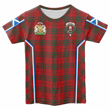 MacNab (McNab) Tartan Crest Kid T-shirt Scotland Coat of Arm Flag Style