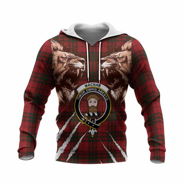 MacNab (McNab) Tartan Crest Knitted Hoodie Ferocious Lion Style