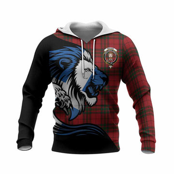 MacNab (McNab) Tartan Crest Knitted Hoodie Scottish Golden Lions Wave Flow