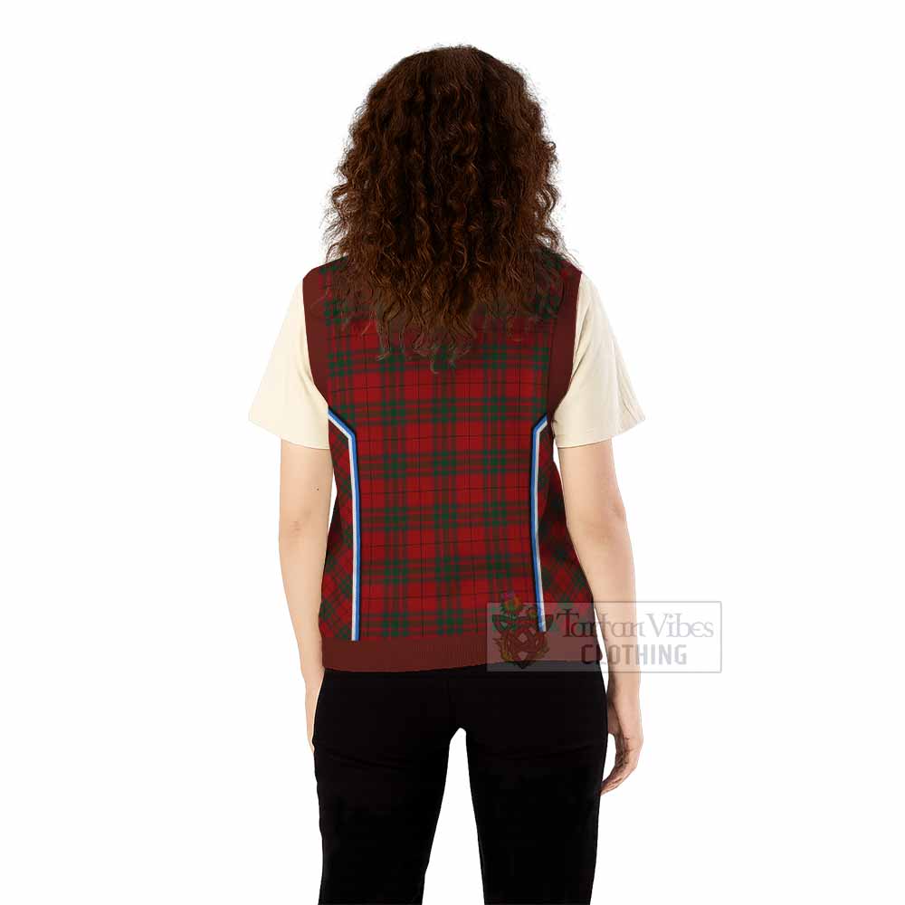 MacNab (McNab) Tartan Crest Knitted V-Neck Vest Scotland Coat of Arm Flag Style - Tartan Vibes Clothing