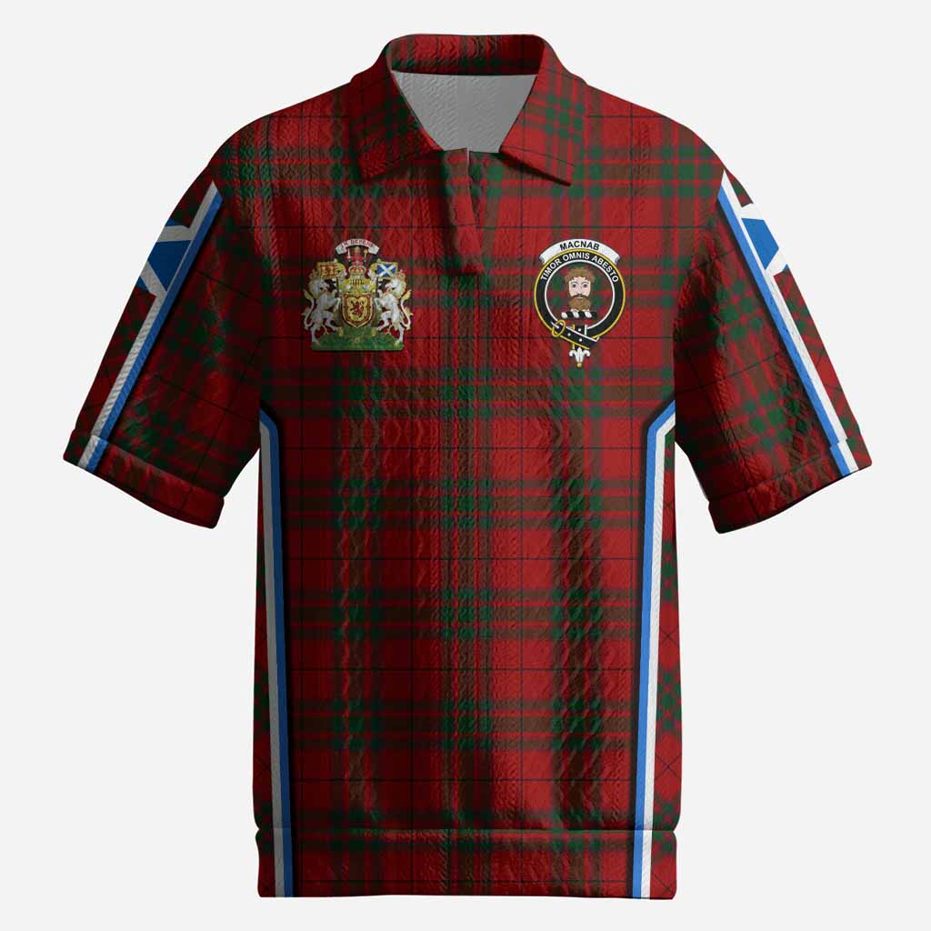 MacNab (McNab) Tartan Crest Men’s Polo Sweater Top Scotland Coat of Arm Flag Style