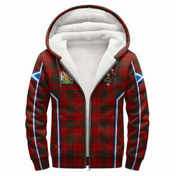 MacNab (McNab) Tartan Crest Sherpa Hoodie Scotland Coat of Arm Flag Style