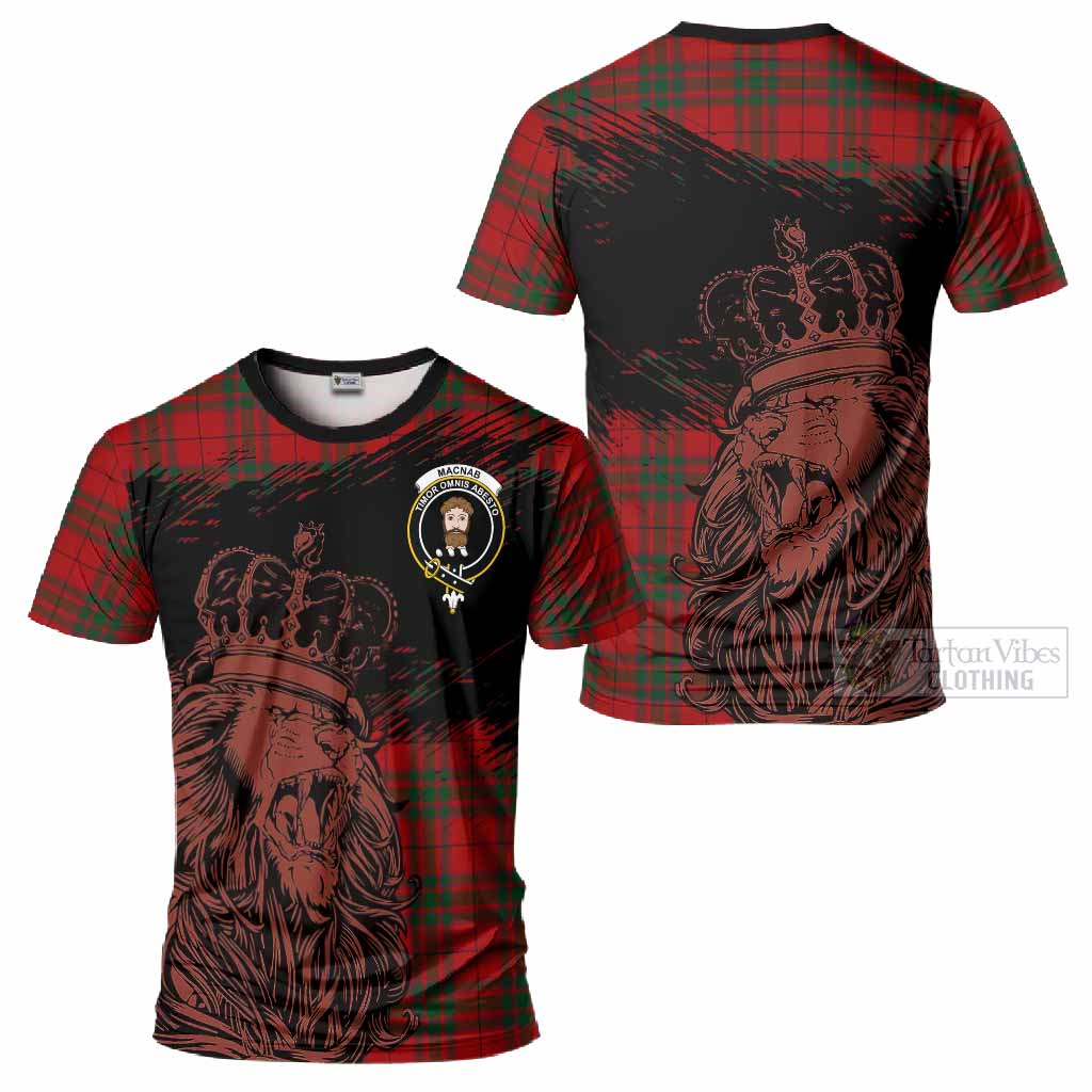 MacNab (McNab) Tartan Crest T-Shirt Crowned Lion Heritage Style