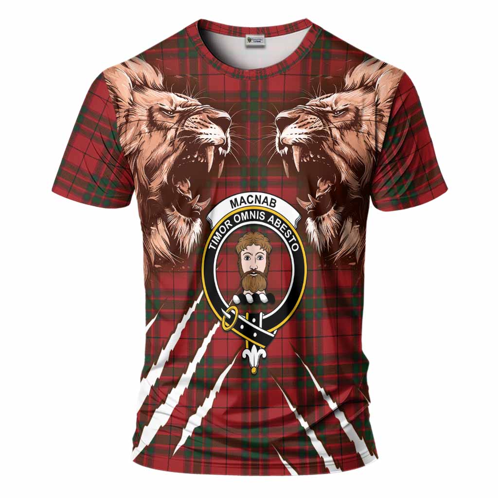 MacNab (McNab) Tartan Crest T-Shirt Ferocious Lion Style