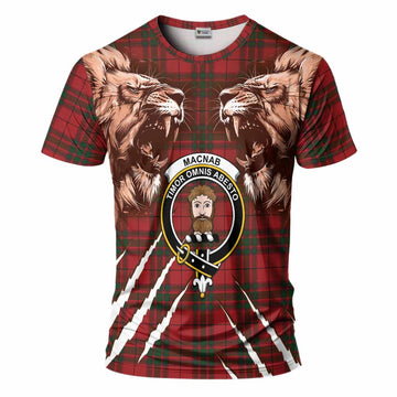 MacNab (McNab) Tartan Crest T-Shirt Ferocious Lion Style