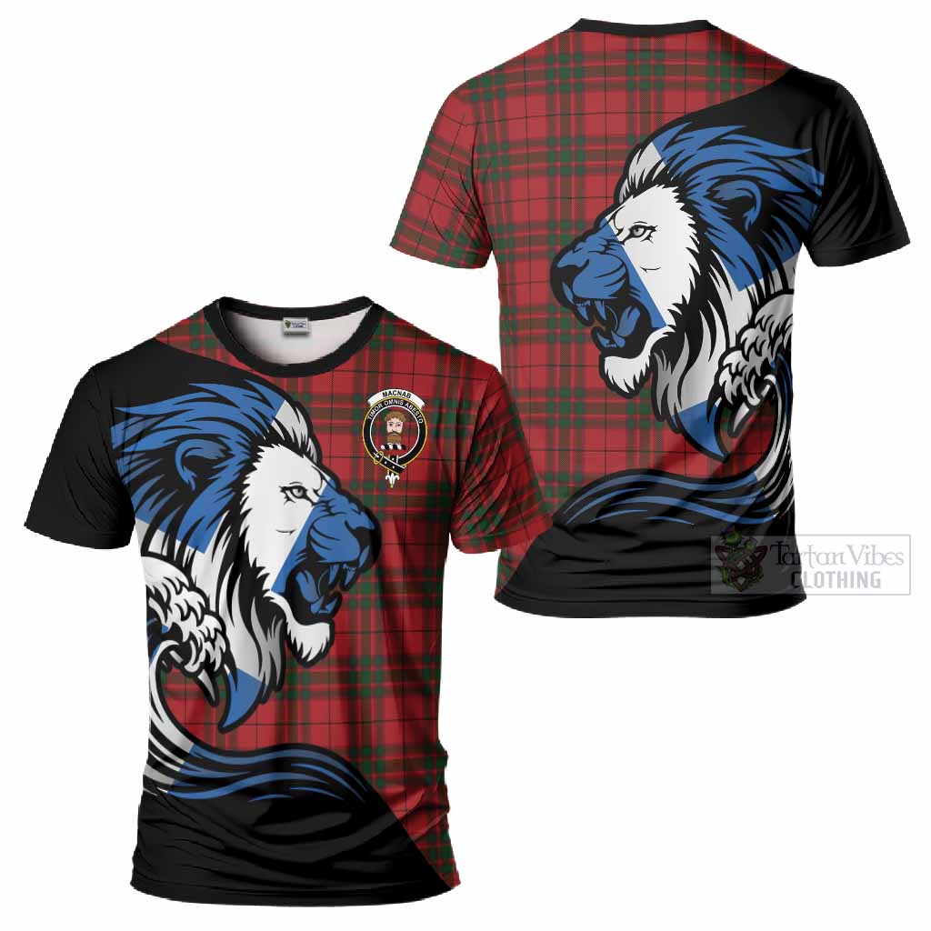 MacNab (McNab) Tartan Crest T-Shirt Scottish Golden Lions Wave Flow